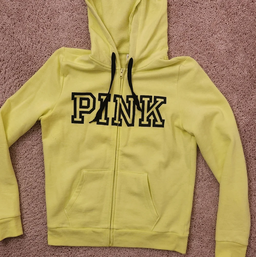 Women' s Pink Neon Green Hoodie Size Medium. - Picture 1 of 6
